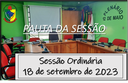 PAUTA DA SESSÃO ORDINÁRIA DO DIA 18 DE SETEMBRO DE 2023      